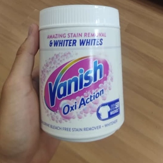 پودر لکه بر و سفید کننده لباس ونیش Vanish مدل Oxi Action وزن 470 گرم