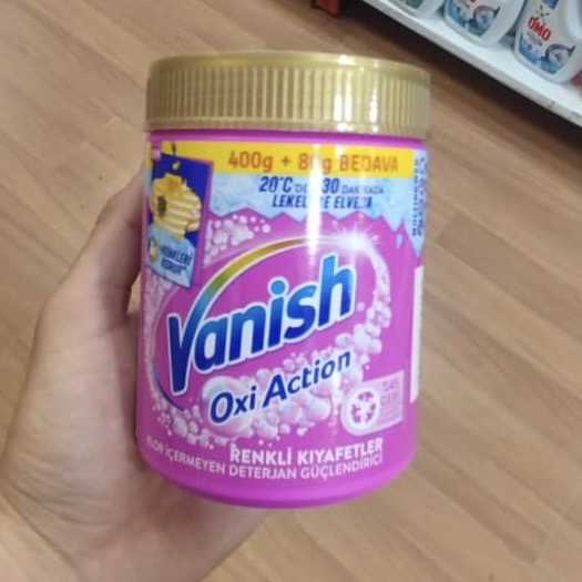 پودر لکه بر ونیش مخصوص لباس های رنگی Vanish Oxi Action COLOUR SAFE وزن 480 گرم