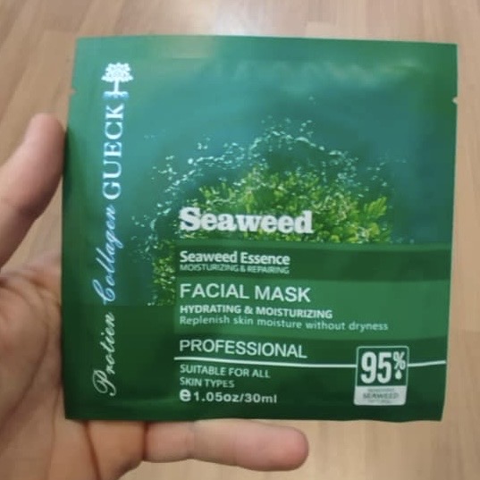 ماسک صورت ورقه ای انگلیسی جلبک دریایی سیوید اسنس Seaweed Essence مناسب انواع پوست 30 میل