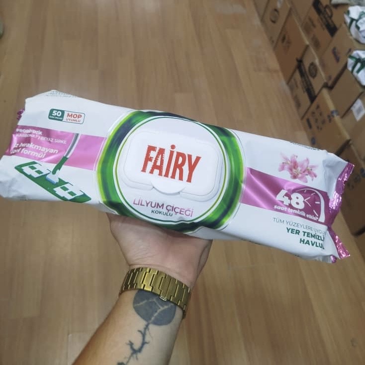دستمال مرطوب مخصوص طی فیری با رایحه لیلیوم Lilyum Cicegi بسته 50 عددی