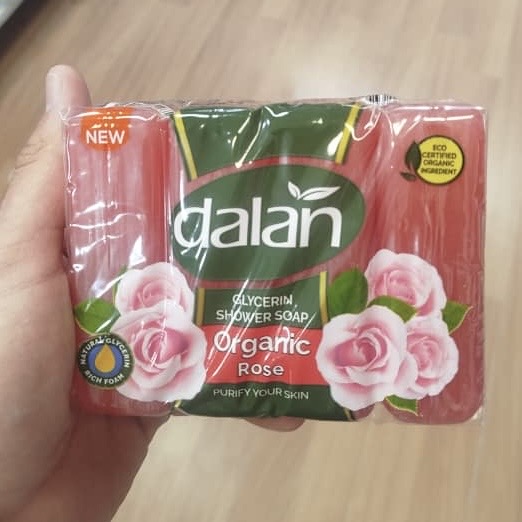 صابون دالان حاوی گلیسیرین با رایحه گل رز ارگانیک بسته 4 عددی