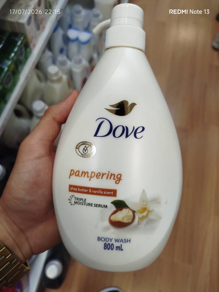 شامپو بدن داو مدل Pampering حاوی کره شی و وانیل حجم 800 میل